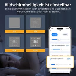 Slimme Thermostaat - Vloerverwarming Thermostaat - Energie Besparen - Met Externe Sensor - 16A 3600W - Wit — thumbnail 4