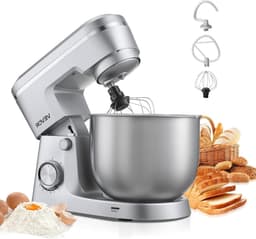 Keukenmachine - Mixer Bakken - Grote Hoeveelheden Maken - 10 Snelheden - 5.7 Liter Kom - Zilver — thumbnail 1