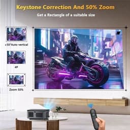 Xiwbsy - 8G Manual Focus1 - Beamer - Projector Beamer - Mini Meamer - 4k - Full HD 1080P - 1920x1080dpi - Automatische focus - met WiFi - 25000Lumens - 108W - Zwart — thumbnail 3
