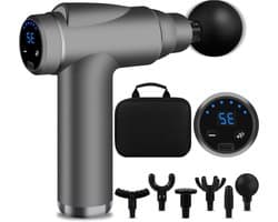 Spier Massage Gun - Percussie Massager - Spierherstel - 32 Snelheden - 15 x 5 x 20 cm - Grijs