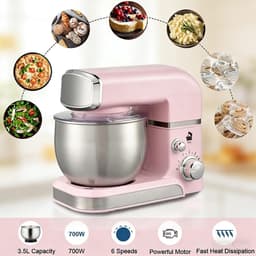 Stand Mixer - Keukenmachine - Ingrediënten Mengen - 6 Snelheden - 3.5 Liter Kom - Roze — thumbnail 2