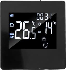 Slimme Thermostaat - Programmeerbare Verwarmingsthermostaat - Comfort Verhogend - Touchscreen LCD - 41 x 86 x 86 mm - Zwart — thumbnail 1