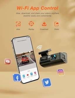 Dashcam - Compact Zwart - 1440P QHD Resolutie - G-Sensor en Loopopname - Voor Auto's — thumbnail 3