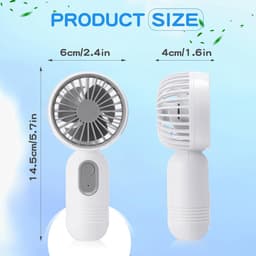 Set van 6 mini-ventilators, schattig en lichtgewicht, compact en draagbaar, 3 windsnelheden, USB-oplaadbaar, unisex, geschikt voor binnen- en buitengebruik, make-up en op reis (verkrijgbaar in zwart en wit). — thumbnail 3