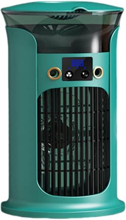 Ventilatoren Luchtkoeler - Mobiele luchtkoeler - Mini airco - Aircooler - Bladloze ventilator - Stil - 880ml watertank - Met LED verlichting - Voor bureau en slaapkamer - Geel — thumbnail 1