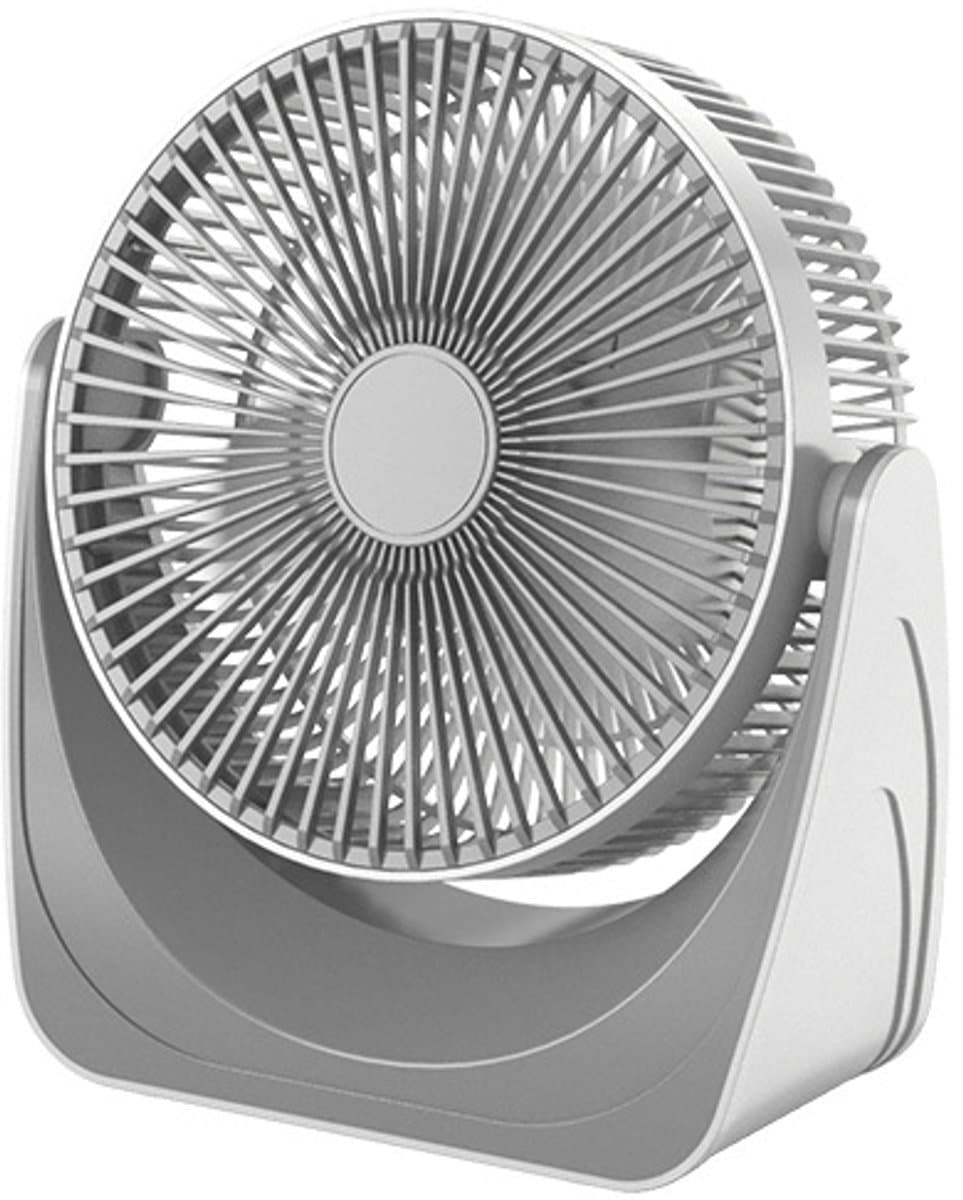 Witte, draagbare bureauventilator, stille werking, 3 snelheden, 90° verstelbare kantelhoek, wit, 20*8,5*21,5 cm — afbeelding 1
