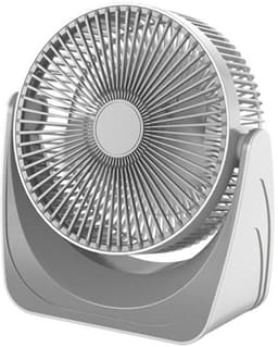 Witte, draagbare bureauventilator, stille werking, 3 snelheden, 90° verstelbare kantelhoek, wit, 20*8,5*21,5 cm — thumbnail 1