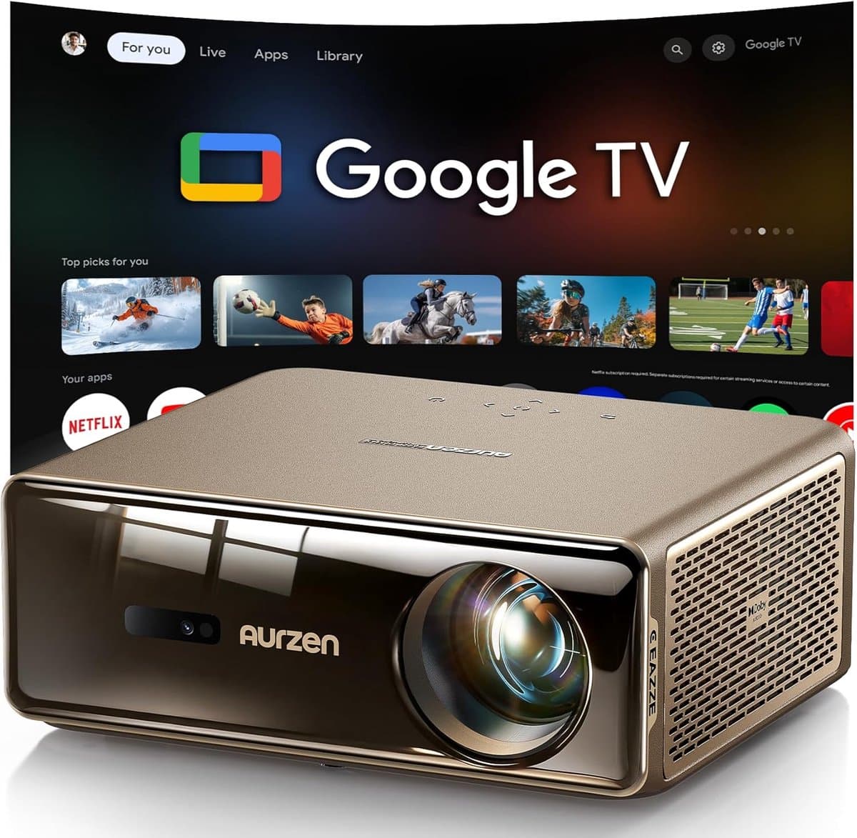 Projector 20W DoIby Audio - Native 1080P - HDR10, Autofocus & Keystone - Ideaal voor thuisbioscoop - SnelShoppen — afbeelding 1
