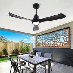 MIVRAY Plafondventilator Met Verlichting - 52 Inch - Omkeerbare Gelijkstroommotor - ABS - Zwart - Afstandsbediening, 6 Snelheden, Timer — thumbnail 1