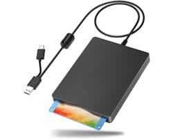 Externe Diskettestation - Disketlezer USB - Oude Bestanden Lezen - Plug and Play Installatie - 35 inch - Zwart