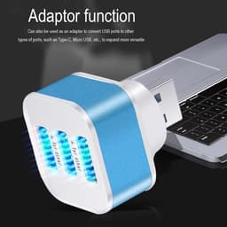 USB Hub - USB Verdeler - Data Overzetten - 3 Poorten - Compact Formaat - Blauw — thumbnail 3