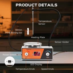 Magnetische Roerder met Verwarmplaat 2L - Digitale Weergave - Variabele Snelheid 700-2600 RPM - Ideaal voor Laboratoria - ShopVlot — thumbnail 3