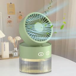 Solvix tafel ventilator geluidloos - Mini Mist Ventilator - USB - 3 Windmodi - Sprayfunctie - Voor Thuis en Kantoor — thumbnail 4