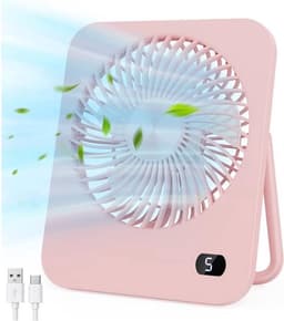 Solvix tafel ventilator geluidloos - Mini Tafelventilator - USB - 5 Snelheden - 180° Rotatie - Voor Thuis en Kantoor — thumbnail 4