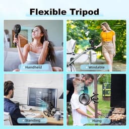 Solvix tafel ventilator geluidloos - Draagbare Ventilator - Klein en Lichtgewicht - 360 Graden Rotatie - Oplaadbare Batterij - Voor Baby's, Kinderen en Volwassenen — thumbnail 3