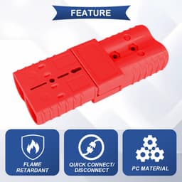 SnelShoppen - 4 Pack Snelsluitingen 600V 175A Zware Kwaliteit voor 0-4 AWG Kabels, Vuurvast en Stofkap voor Auto, Motorhome, Grasmaaier (Rood/Grijs) — thumbnail 3