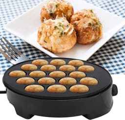 SnelShoppen - Elektrische Takoyaki Machine 18 Holes Non-Stick Keukenmachine voor het Maken van Japanse Takoyaki, 4cm Openingen, Ideaal voor Feestjes e — thumbnail 3