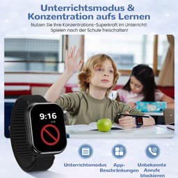 FOSMET 4G Smartwatch Kinderen - 2026 - GPS Horloge Kind met Telefoonfunctie - 1,83 Inch - SOS Knop & Videobellen - Dubbele Camera 3 MP - 1000mAh - Voor 4-12 Jaar - Voor Jongens en Meisjes - Android & iOS - Zwart — thumbnail 3