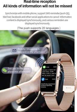 DrPhone Ai Hydro2 Smartwatch Dames – Slim Horloge met Hartslag-, Bloeddruk- & Zuurstofmeting – Menstruatie- & Slaapmonitor, Stappenteller & 12 Sportmodi – Zilver — thumbnail 4