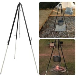 Driepoot Standaard - Stabiel Buiten Koken - 150cm - In Hoogte Verstelbaar - Camping - BBQ Statief - Tripod - Extra Sterk - Grondstekers - Metaal - Kookstatief — thumbnail 1