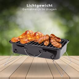 Draagbare Tafelbarbecue - Tafel Barbecue - Kleine BBQ voor Balkon, Camping en Strand - 35x25 cm — thumbnail 3