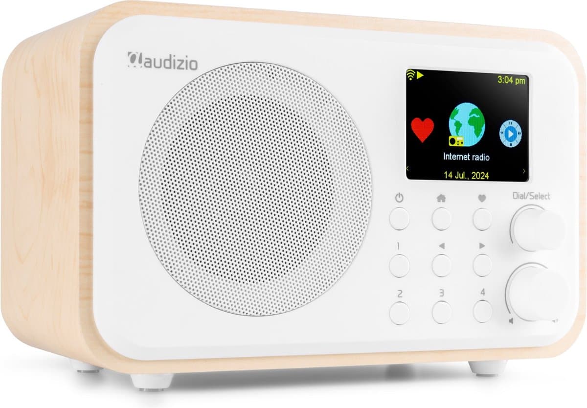 DAB radio - Audizio Vicenza - DAB / DAB+ en Internet radio met Bluetooth - WIFI - Accu - Wit — afbeelding 1