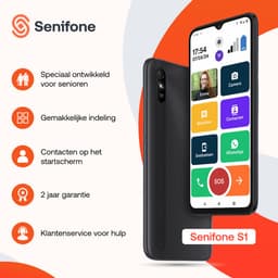 Senifone S1 Senioren Smartphone - Zwart - Voor Ouderen - 64GB - WhatsApp & SOS Functie — thumbnail 5