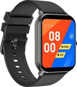 Belesy® KALMIA - Smartwatch Heren – Smartwatch Dames - Horloge – Stappenteller – Calorieën - Hartslag – Sporten - Je eigen foto als wijzerplaat - Kleurenscherm - Full Touch - Splitscreen– Silicone – Zwart - Moederdag — thumbnail 2