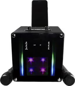 Karaoke Set Voor Volwassenen - Karaokesets Met 2 Microfoons + Geluidsgevoelige Lichten - Box + Draadloze Microfoon - 5W — thumbnail 1