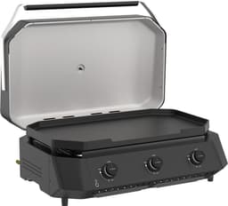 Cozze® G-800 Gas Plancha BBQ met Deksel - 3 Gasbranders - Grote BBQ Bakplaat voor Buiten Koken - 7,5 kW - Edelstaal/Zwart - Outdoor Cooking — thumbnail 1