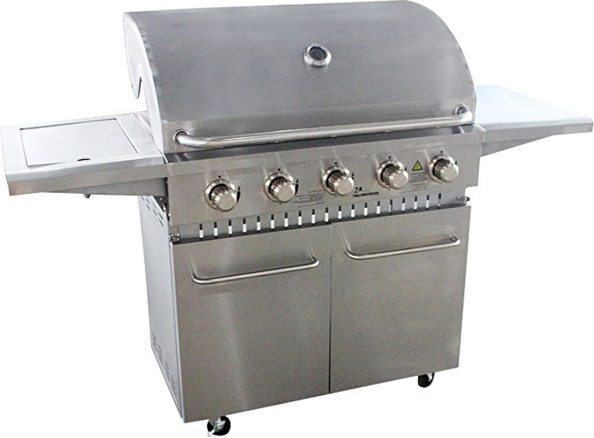 Grilluxe RVS gasbarbecue 5 branders met zijbrander — afbeelding 1