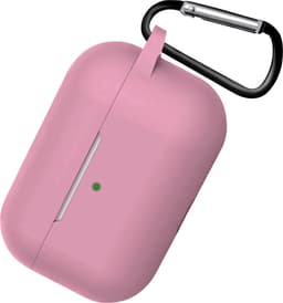 Hoesje - Geschikt voor Apple AirPods 3 - met Clip - Siliconen Hoes - Silicone Case Cover - Lichtroze — thumbnail 4