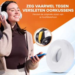 Oorkussens geschikt voor Beats By Dr. Dre Solo 2.0/3.0 wireless - Koptelefoon oorkussens voor Beats Solo wit — thumbnail 4