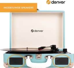 Denver Platenspeler - Ingebouwde Speakers - Incl. PC Software - Auto-stop - Retro - VPL120 - Blauw — thumbnail 2