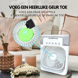 Good lifehacks Mini Airco - Aircooler - Luchtkoeler - Airconditioning - Tafel Ventilator - Luchtbevochtiger - 600ml - Luchtverfrisser - Aroma Diffuser — thumbnail 2