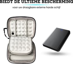 Somstyle Beschermhoes Geschikt Voor Canvio Basics Western Digital WD Elements My Passport, Seagate Portable, Backup Plus Slim 1TB, 2TB, 3TB & 4TB Draagbare SSD Externe Harde Schijf - Hardcase - Schokbestendig - Zwart — thumbnail 2