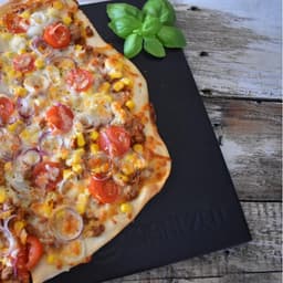 Pizza steen hoekig 38 x 30 cm - ideaal voor barbecue en oven - cordieriet steen voor grill - gasgrill ready — thumbnail 2