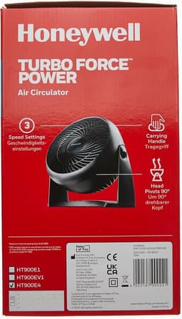 TurboForce Ventilator HT900E - Tafelventilator - Wandventilator - Stille Verkoeling - 3 Snelheden - 90° Kantelbaar - Compacte Ventilator - Zwart — thumbnail 5