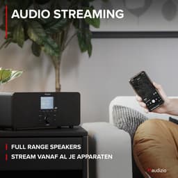 DAB radio met Bluetooth - Audizio Genua - DAB+ radio, FM radio - Auto scan - Zwart — thumbnail 4
