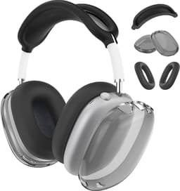 Siliconen Hoes voor AirPods Max Hooftelefoons van MMOBIEL – Transparant Zacht TPU Oorschelp Beschermhoes, Siliconen Oorkussens Beschermhoes, Hoofdband Beschermhoes – Anti-Kras Beschermer – Zwart — thumbnail 1