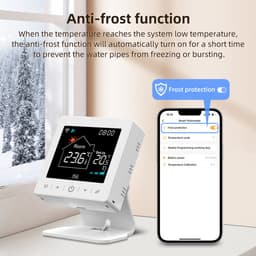 Thermostaat | Wifi Tuya slimme thermostaat voor CV | Tiptoetsbediening | RF-ontvanger | Opbouw | Zwart — thumbnail 2