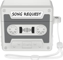 Telestore hoesje geschikt voor AirPods 4 soft case cover- retro cassettebandje bandje tape - TPU hoesje Beschermhoes - AirPods 4 Cover - AirPods 4 hoesje - Geschikt voor Apple Airpods 4 - gel hoesje - grijs — thumbnail 1