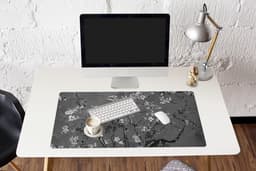 Muismat XXL 100x50 cm - Bureau onderlegger - Bureau mat Amandelbloesem - Van Gogh - Zwart Wit - Bureaumat - Gaming mousepad xl - Bureaulegger groot - Computer deskmat — thumbnail 4