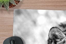Muismat XXL 90x60 cm - Bureau onderlegger - Bureau mat Tijger - Boom - Zwart - Wit - Bureaumat - Gaming mousepad xl - Bureaulegger groot - Computer deskmat — thumbnail 2