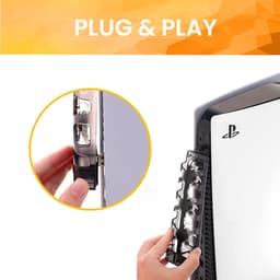 YONO Ventilator geschikt voor PS5 Disc en Digital - Fluisterstille Playstation Cooling Fan en USB Hub - Zwart — thumbnail 4
