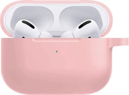 Hoesje - Geschikt voor Apple AirPods Pro 2 - met Clip - Siliconen Hoes - Silicone Case Cover - Lichtroze — thumbnail 1