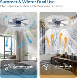 Crystal Ventilator Lamp - 6 Standen - Smart Lamp - Dimbaar - Kroonluchter Ventilator - Chroom - Woonkamer Lamp — thumbnail 5
