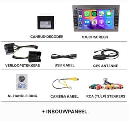 Autoradio 1/32GB met Carplay en Android auto | Geschikt voor Opel Astra H, Corsa D, Vectra C, Combo, Antara, Zafira, Meriva, Vivaro, Tigra 2001-2013 | Radio scherm met Navigatie | 2001 2002 2003 2004 2005 2006 2007 2008 2009 2010 2011 2012 | Zilver — thumbnail 4