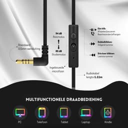 StayPowered Kinderkoptelefoon - Veilig & Comfortabel Luisteren - Volumebegrenzing 85/94 dB - Verstelbaar & Opvouwbaar - Zachte Over-Ear Kussens - Ingebouwde Microfoon - 3.5 mm Aansluiting - Zwart - Levering Sneller dan Aangegeven! — thumbnail 3