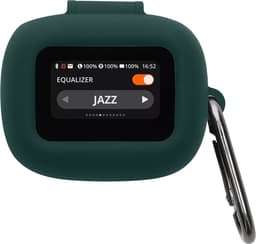 kwmobile cover voor oordopjes case - geschikt voor JBL Live Flex 3 / Live Buds 3 / Live Beam 3 - Trendy beschermhoes draadloze oordopjes in donkergroen — thumbnail 1